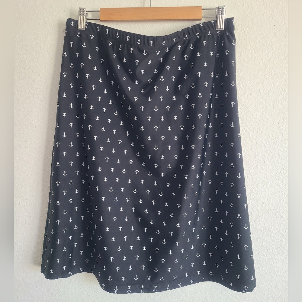 Athletic Sports Modest Skirt a-line Flexible black with anchors